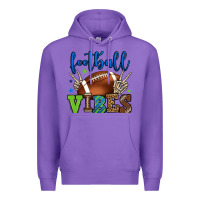 Purple Football vibes green and blue Premium Hoodie - HowdyJamesFarm