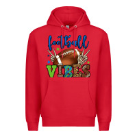Red Football vibes green and blue Premium Hoodie - HowdyJamesFarm