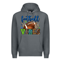 Rock Football vibes green and blue Premium Hoodie - HowdyJamesFarm