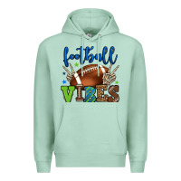 Seafoam Football vibes green and blue Premium Hoodie - HowdyJamesFarm