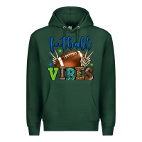 Sports Green Football vibes green and blue Premium Hoodie - HowdyJamesFarm