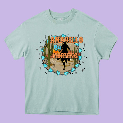 Amarillo By Morning Heavy Core Tee Designed By Jahusdesignshop
