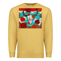 Antique Gold bull skull rose Premium Sweatshirt - TumblerDesignByShophia