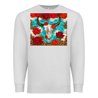 Dove Grey bull skull rose Premium Sweatshirt - TumblerDesignByShophia