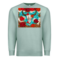 Seafoam bull skull rose Premium Sweatshirt - TumblerDesignByShophia