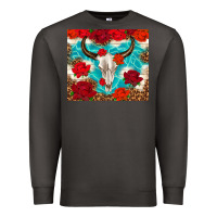 Smoke bull skull rose Premium Sweatshirt - TumblerDesignByShophia