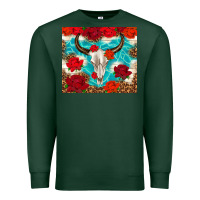 Sports Green bull skull rose Premium Sweatshirt - TumblerDesignByShophia