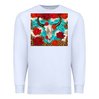 White bull skull rose Premium Sweatshirt - TumblerDesignByShophia