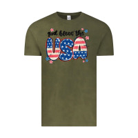 Vintage Olive god bless america Vintage Tee - MaliasSmallBusiness