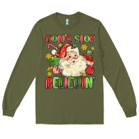 Army Green don't stop believin' Long Sleeve Tee - MaliasSmallBusiness