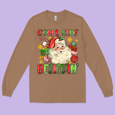 Don't Stop Believin' Long Sleeve Tee Designed By Maliassmallbusiness