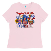 Bubblegum Pink hangin with my gnomerica Ladies Tee - RacoonDesign