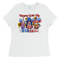 White hangin with my gnomerica Ladies Tee - RacoonDesign