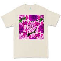 Bone valentines day roses and diamond plaid seamless pattern Premium Tee - BundleAndBundleShop