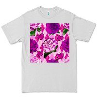 Dove Grey valentines day roses and diamond plaid seamless pattern Premium Tee - BundleAndBundleShop