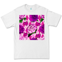 White valentines day roses and diamond plaid seamless pattern Premium Tee - BundleAndBundleShop