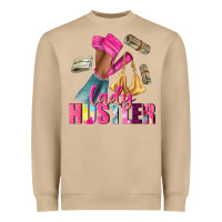 Lady Hustler Afro High Heels Heavyweight Sweatshirt | Teevron