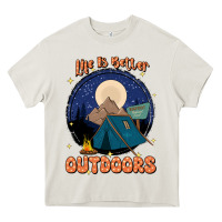 Cream life is better outdoors Heavy Core Tee - JahusDesignShop