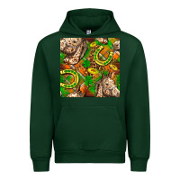 Forest Green St. Patrick's Day Horse With Horseshoes Seamless Urban Hoodie - FaDigitalArtStudio