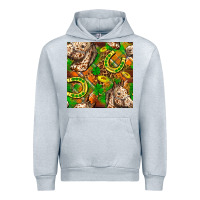 Heather Grey St. Patrick's Day Horse With Horseshoes Seamless Urban Hoodie - FaDigitalArtStudio
