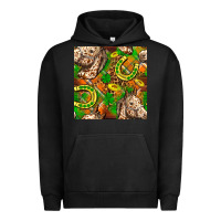 Pigment Black St. Patrick's Day Horse With Horseshoes Seamless Urban Hoodie - FaDigitalArtStudio
