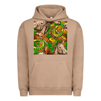Pigment Burro St. Patrick's Day Horse With Horseshoes Seamless Urban Hoodie - FaDigitalArtStudio