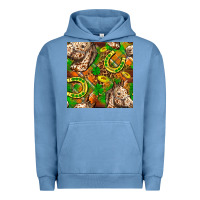 Pigment Pebble Blue St. Patrick's Day Horse With Horseshoes Seamless Urban Hoodie - FaDigitalArtStudio