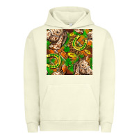 Pigment Pistachio St. Patrick's Day Horse With Horseshoes Seamless Urban Hoodie - FaDigitalArtStudio