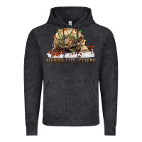 Vintage Black Merry christmas skull Vintage Hoodie - RanaPortraitStore