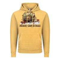 Vintage Mustard Merry christmas skull Vintage Hoodie - RanaPortraitStore