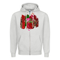 Dove Grey christmas flamingo Zipper Hoodie - Bettercallsaul
