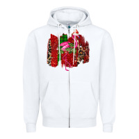 White christmas flamingo Zipper Hoodie - Bettercallsaul