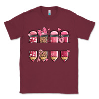 Burgundy custom name valentine's day school pencils Classic Tee - MaliasSmallBusiness