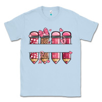 Dusty Blue custom name valentine's day school pencils Classic Tee - MaliasSmallBusiness
