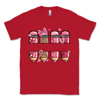 Red custom name valentine's day school pencils Classic Tee - MaliasSmallBusiness