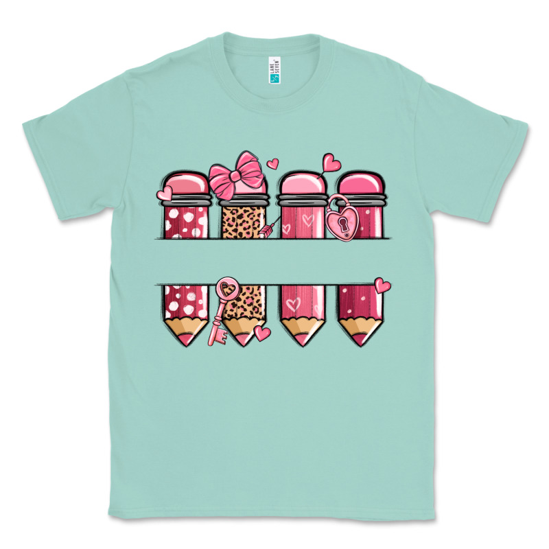 Custom Name Valentine's Day School Pencils Classic Tee by MaliasSmallBusiness | Teevron
