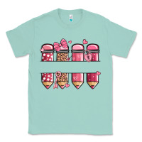 Seafoam custom name valentine's day school pencils Classic Tee - MaliasSmallBusiness