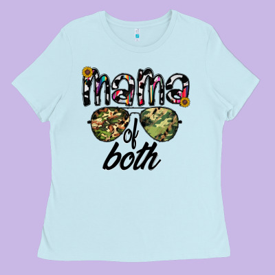 Mama Of Both Ladies Tee Designed By Cowhidedigitalart