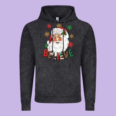 Believe Christmas Vintage Hoodie Designed By Nancycooperartshop