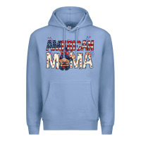 Colony Blue American mama with gnome Mother's Day Premium Hoodie - HowdyJamesFarm