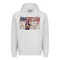 Dove Grey American mama with gnome Mother's Day Premium Hoodie - HowdyJamesFarm