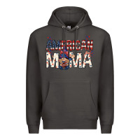Smoke American mama with gnome Mother's Day Premium Hoodie - HowdyJamesFarm
