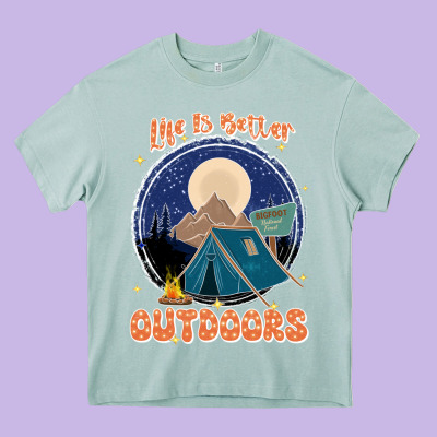 Life Is Better Outdoors Heavy Core Tee Designed By Jahusdesignshop