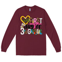 Burgundy my first day of 3rd grade Long Sleeve Tee - NancyCooperArtShop
