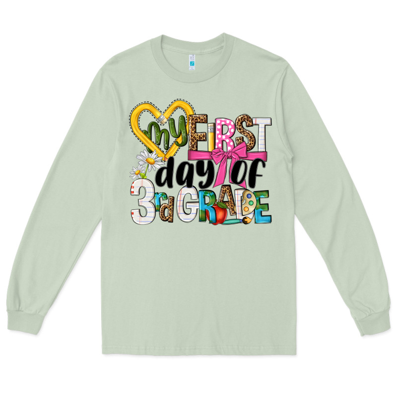 My First Day Of 3rd Grade Long Sleeve Tee by NancyCooperArtShop | Teevron