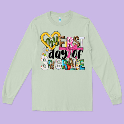 My First Day Of 3rd Grade Long Sleeve Tee Designed By Nancycooperartshop