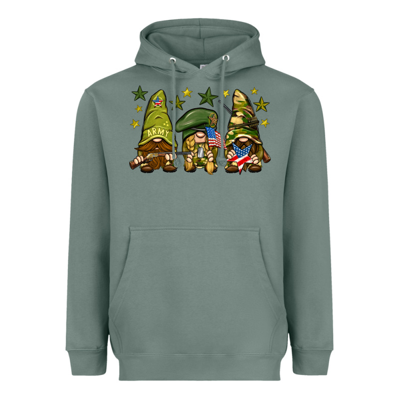 Army Gnomes 4th Of July Heavyweight Hoodie by HowdyJamesFarm | Teevron