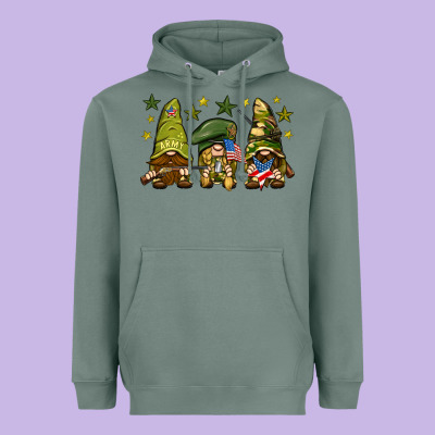 Army Gnomes 4th Of July Heavyweight Hoodie Designed By Howdyjamesfarm