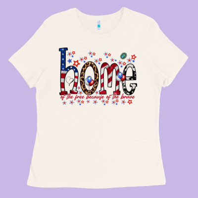 Home Of The Free Ladies Tee Designed By Racoondesign