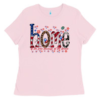 Bubblegum Pink home of the free Ladies Tee - RacoonDesign